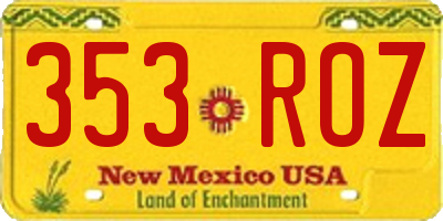 NM license plate 353ROZ
