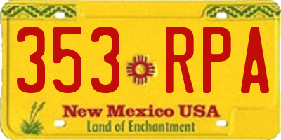 NM license plate 353RPA