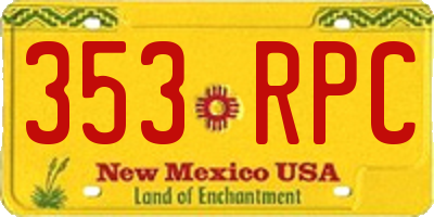 NM license plate 353RPC