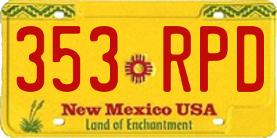 NM license plate 353RPD