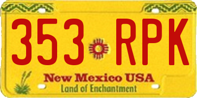 NM license plate 353RPK