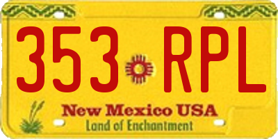 NM license plate 353RPL