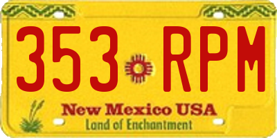 NM license plate 353RPM