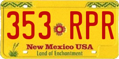 NM license plate 353RPR