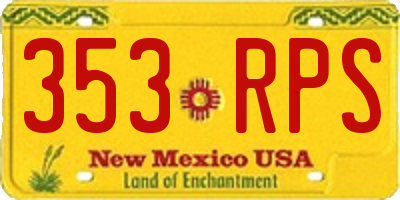 NM license plate 353RPS