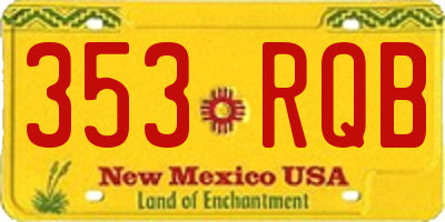 NM license plate 353RQB