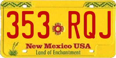NM license plate 353RQJ