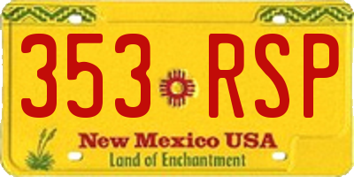 NM license plate 353RSP