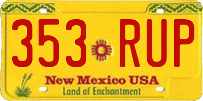 NM license plate 353RUP