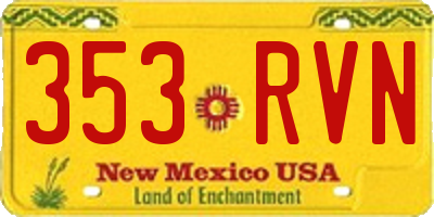 NM license plate 353RVN