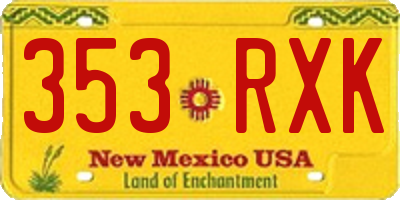 NM license plate 353RXK