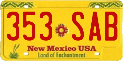 NM license plate 353SAB