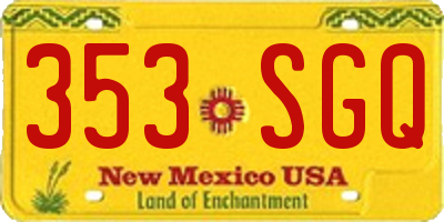 NM license plate 353SGQ