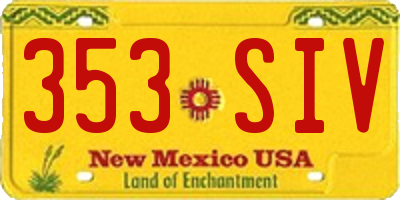 NM license plate 353SIV