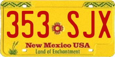 NM license plate 353SJX