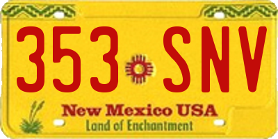 NM license plate 353SNV