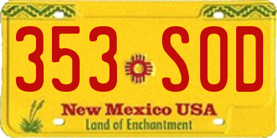 NM license plate 353SOD