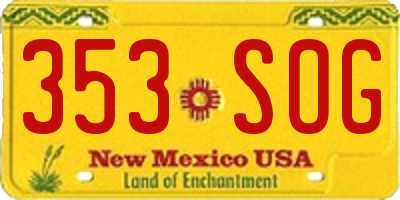 NM license plate 353SOG