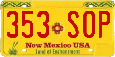 NM license plate 353SOP