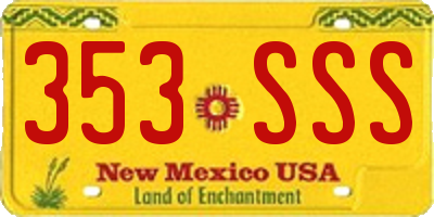 NM license plate 353SSS