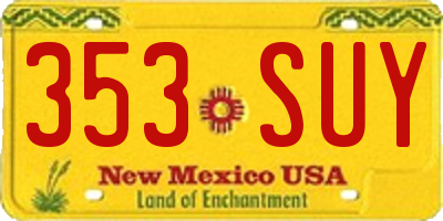 NM license plate 353SUY