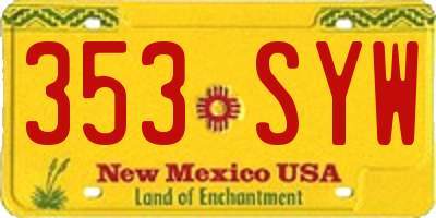 NM license plate 353SYW