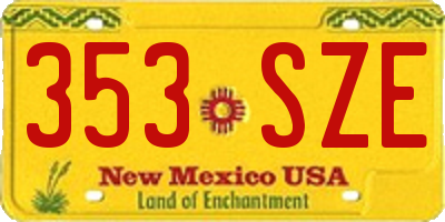 NM license plate 353SZE