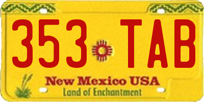 NM license plate 353TAB