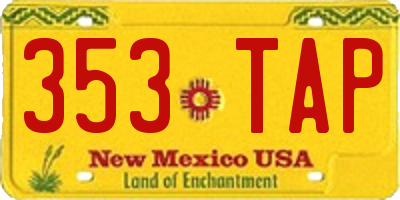 NM license plate 353TAP