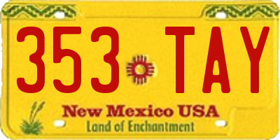 NM license plate 353TAY