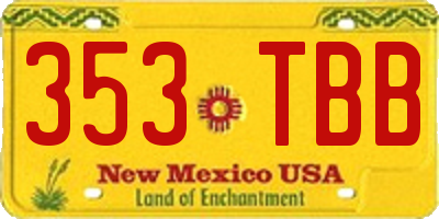 NM license plate 353TBB