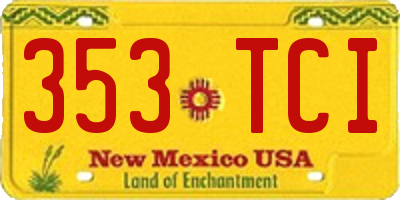 NM license plate 353TCI