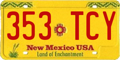 NM license plate 353TCY