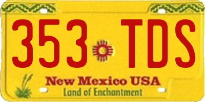 NM license plate 353TDS