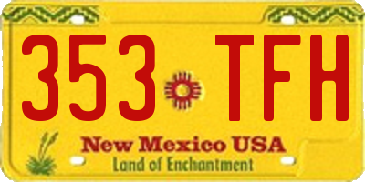 NM license plate 353TFH