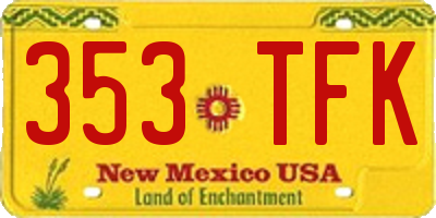 NM license plate 353TFK