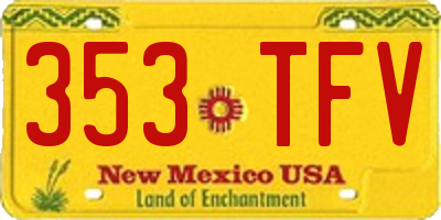 NM license plate 353TFV