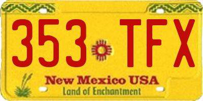 NM license plate 353TFX