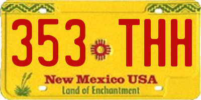 NM license plate 353THH