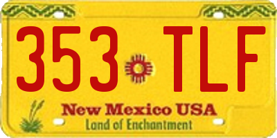NM license plate 353TLF
