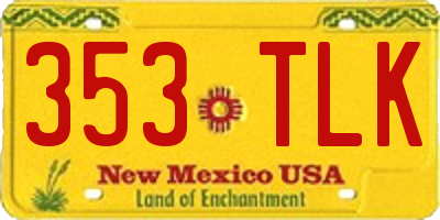 NM license plate 353TLK