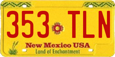 NM license plate 353TLN