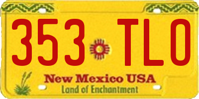NM license plate 353TLO