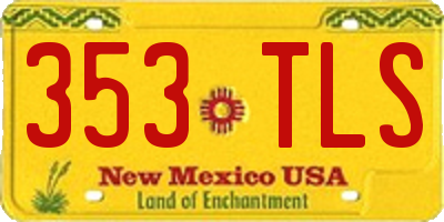 NM license plate 353TLS
