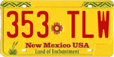 NM license plate 353TLW