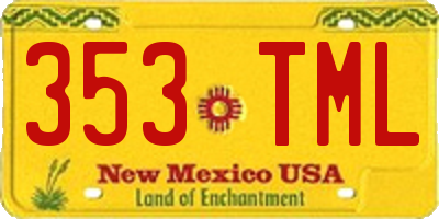 NM license plate 353TML