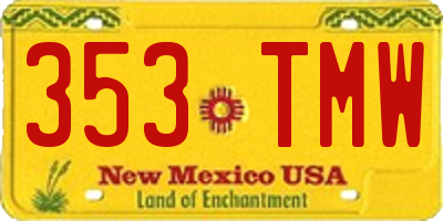 NM license plate 353TMW