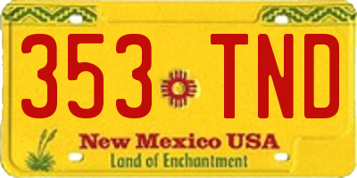 NM license plate 353TND
