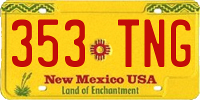 NM license plate 353TNG