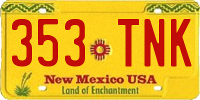 NM license plate 353TNK